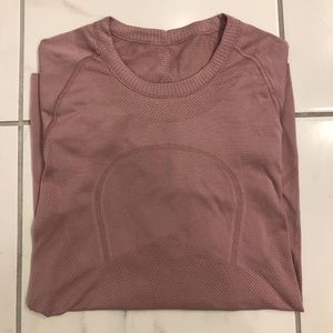 Pink Lululemon Athletica "Swiftly Tech" Shirt